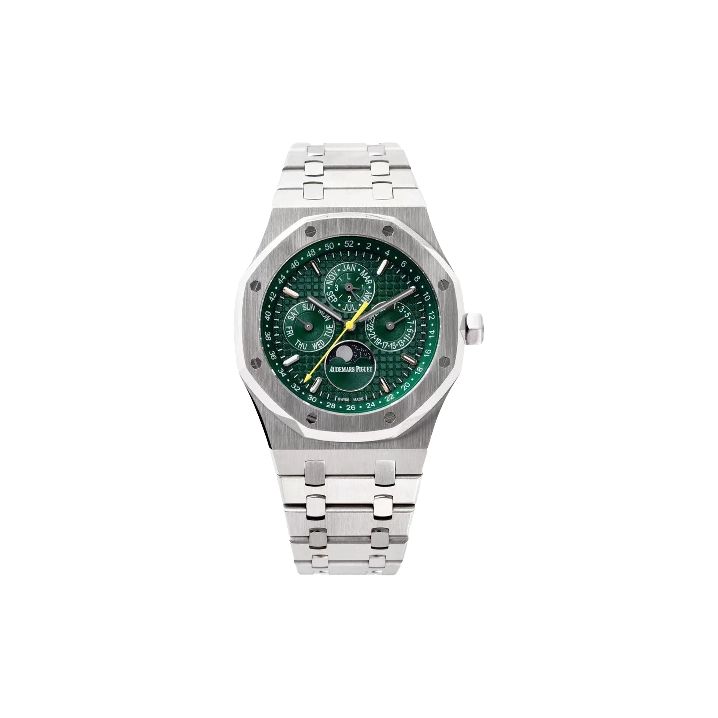 audemars P*g*et royal oak ''perpetual calendar'' limited edition stainless steel with green dial watch 26606st.oo.1220st.01
